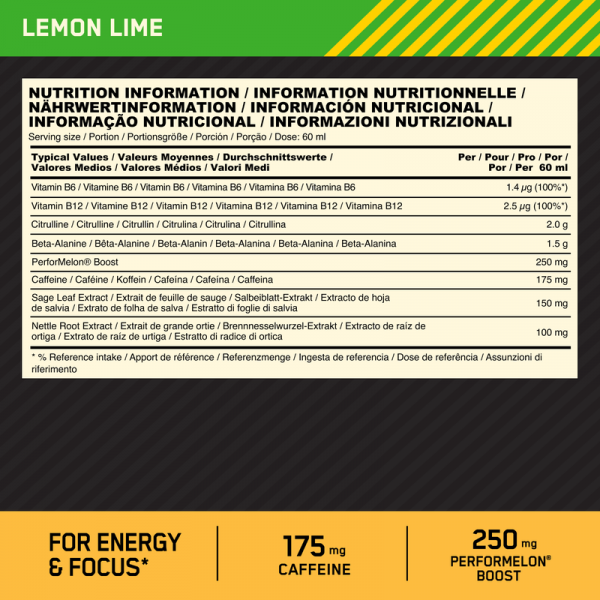 OPTIMUM PRE-WORKOUT SHOT 60ML – Image 2