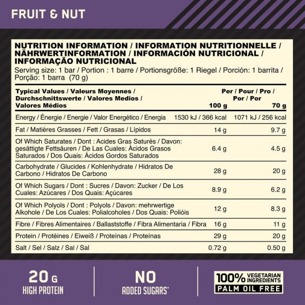 OPTIMUM FRUIT NUT PROTEIN CRISP 70G – Image 2
