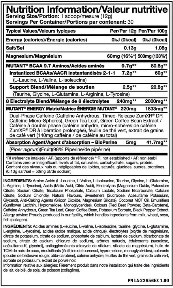 MUTANT BCAA 9.7 ENERGY 360GR – Image 2