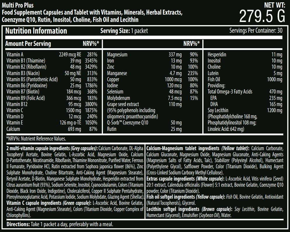 SCITEC NUTRITION PRO PLUS MULTI-VITAMINE 30PACKETS – Image 2