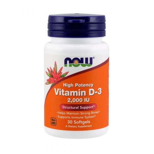 NOW VITAMINE D3 2000IU 30SOFTGELS