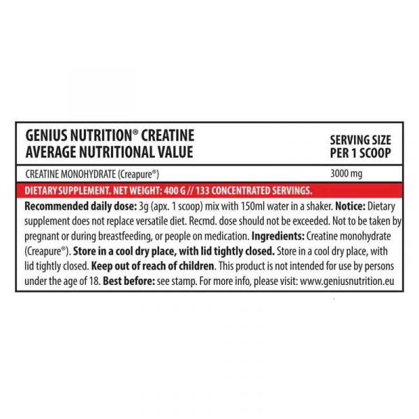 GENIUS CREATINE CREAPURE 300G – Image 2
