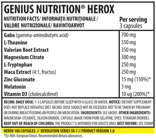 GENIUS NUTRITION HEROX 180 CAPS – Image 2