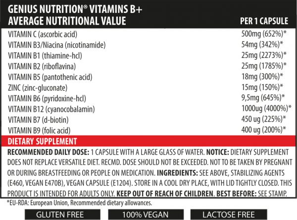 GENIUS VITAMINE B+ 60CAPS – Image 2