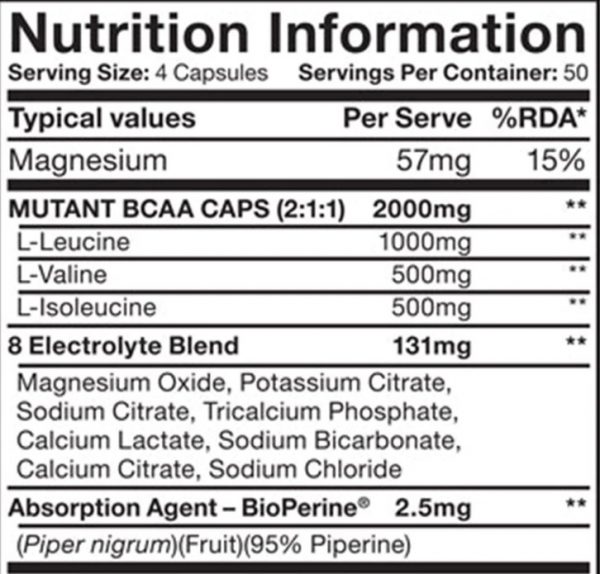 MUTANT BCAA 200CAPS – Image 2